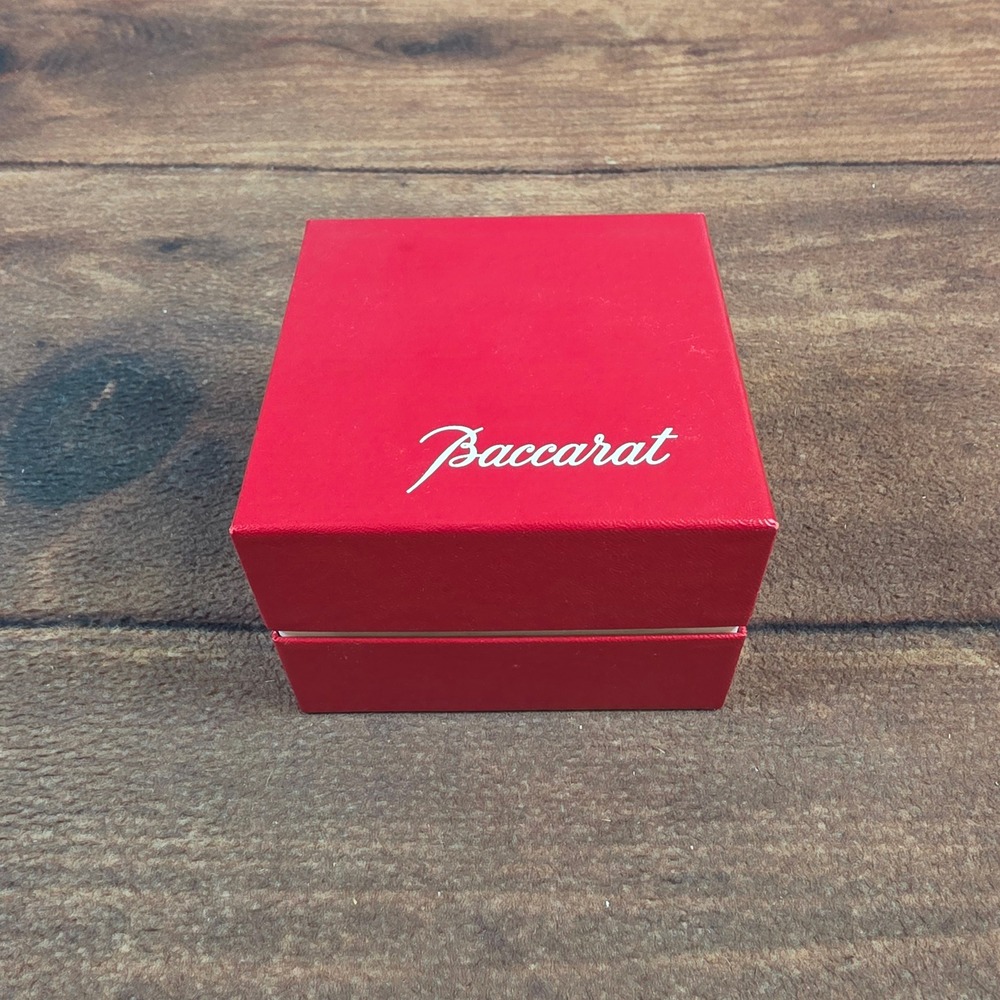 Baccarat Jewelry Gift Box OS Red Fair Square Hinged Logo Presentation Case